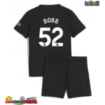 Camisa de Futebol Manchester City Oscar Bobb #52 Equipamento Secundário Infantil 2025-26 Manga Curta (+ Calças curtas)